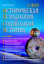 Historical Psychology  & Sociology [Istoricheskya psihologia i sociologia istorii]